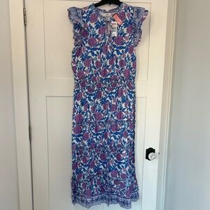 Vineyard Vines Blue and Pink Floral Maxi Dress